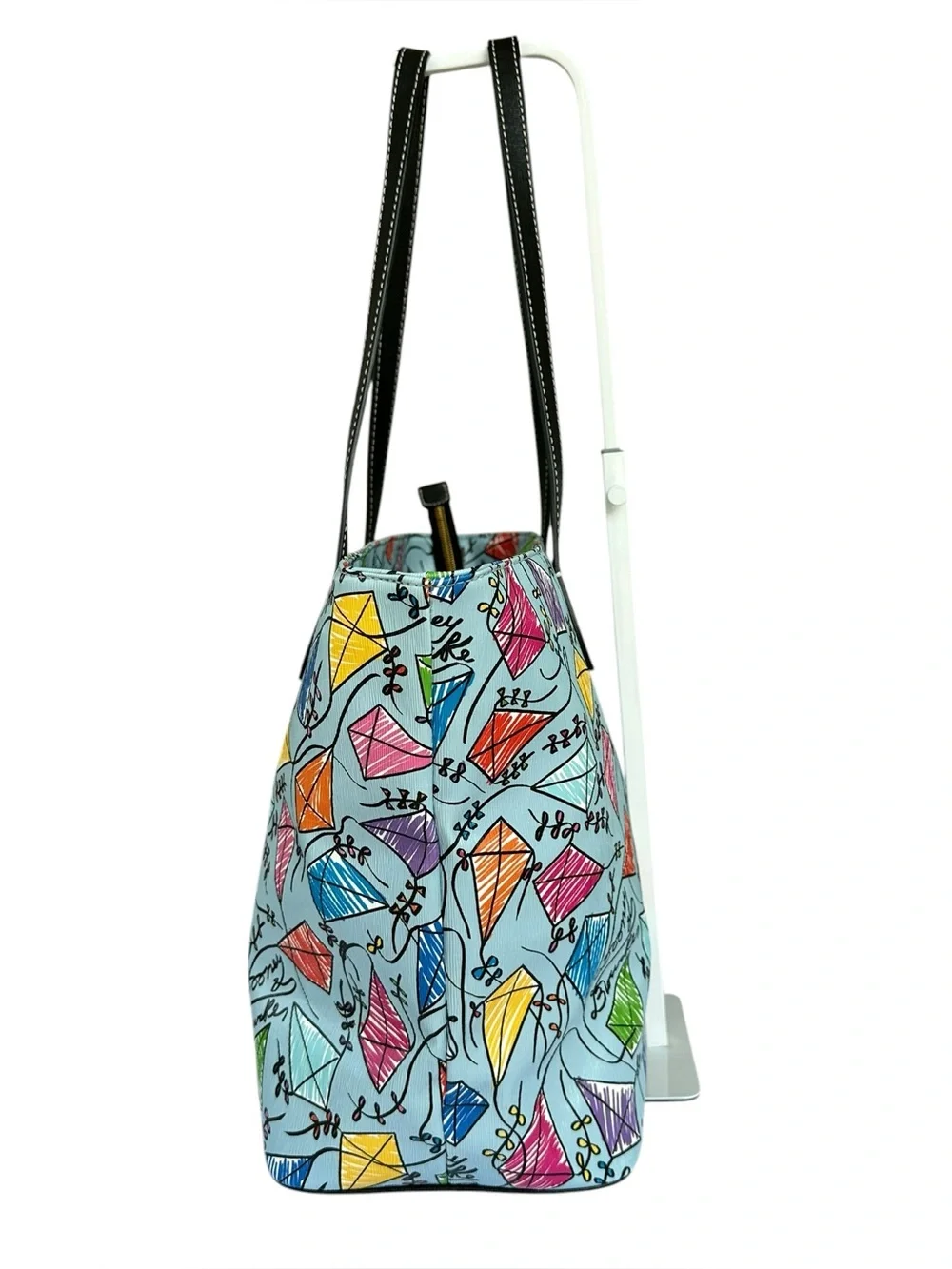 Dooney & Bourke Sky Blue Italian Coated Cotton Kite Print Tote Bag. K9002230